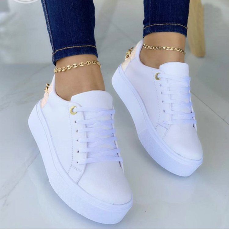 Women S Style Single Low Top Thick Soled Sneakers Casual Women Small White Shoes_vogvips.com