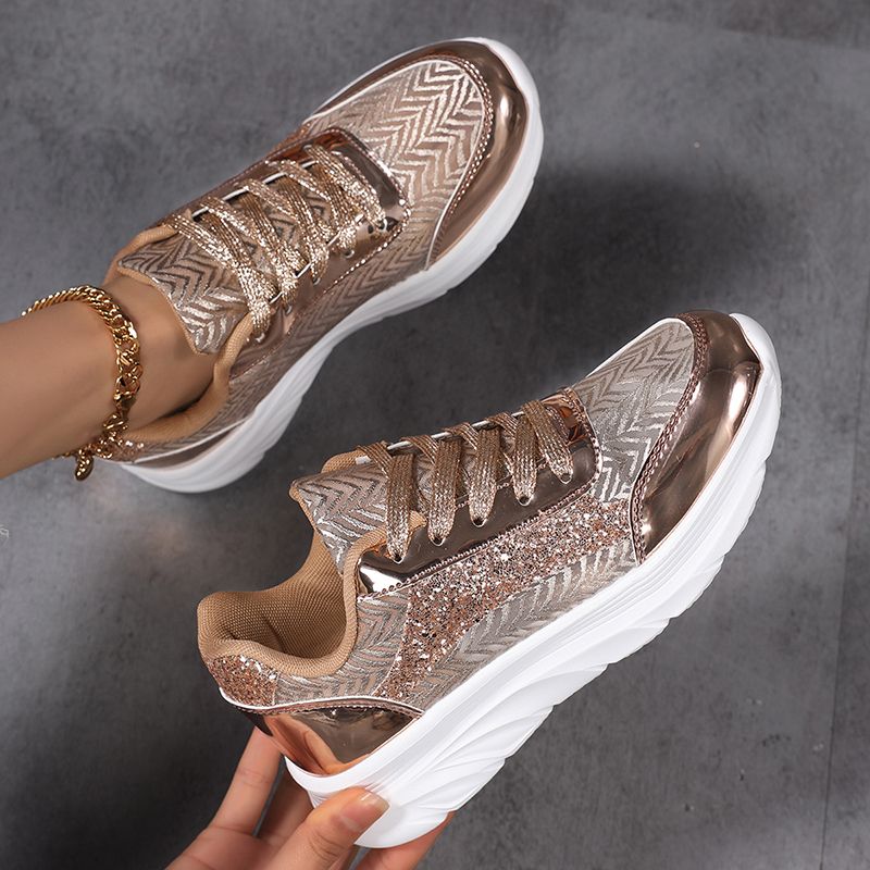 Moipheng Platfom Fo Women Gold Spakle Mesh Casual Sneakes Beathable Soft Ladies Lightweight Thick Soled Shoes_vogvips.com