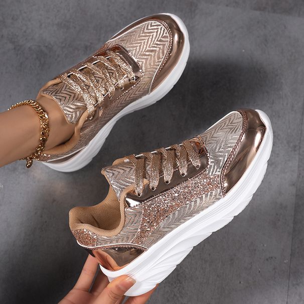 Moipheng Platfom Fo Women Gold Spakle Mesh Casual Sneakes Beathable Soft Ladies Lightweight Thick Soled Shoes_vogvips.com