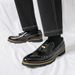 New Fashion Men's British Black Business Casual Loafer Shoes Daily Driving Office Leather Shoes One Foot Pedal Lazy Brown Banquet Dress Wedding Men's_vogvips.com