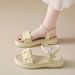 Sandals Female Outer Wear Versatile Flat Fairy Style With Skirt Sandals Word With Roman Women's Shoes_vogvips.com