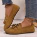 SHLIANG Loafers Slip On Tassels Driving Walking Anti Large Size Square Toe Suede Moccasins Flat Shoes For Women_vogvips.com