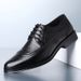 Euro Step Brogue Leather For Men Korean Style Trendy Versatile Pointed Toe Lace-up Fashion British Business Formal Hollow Casual_vogvips.com