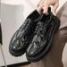 Euro Step Men' Leather Derby Thick Sole Height Increaing Britih Brogue Black White Buine Formal Veratile Caual Trendy_vogvips.com