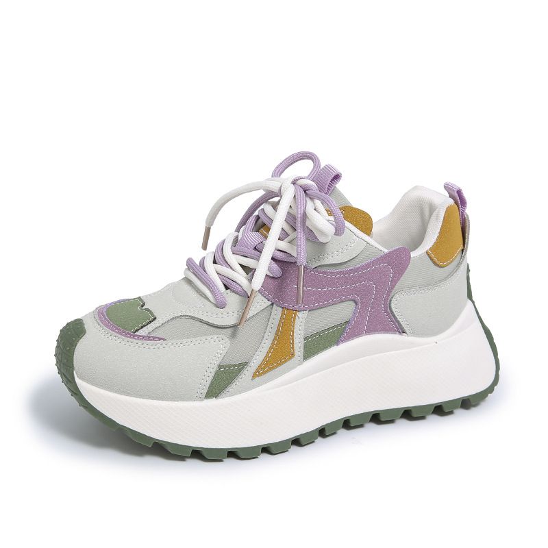 Ins Korean Style New Dad For Women 2025 Spring Student Sports Running Casual Shoes Thick Sole Height Increasing BN031_vogvips.com
