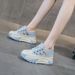 Chunky Sneakers Thick Sole Leather Hollow Out Women Summer 2024 New Retro Lightweight Height Increasing Casual Sports_vogvips.com