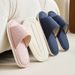 Japanese Style Unprinted Cotton Linen Slippers For Women, Home Spring Indoor Wooden Floor High-end Linen Slippers For Guests, All Seasons_vogvips.com