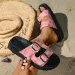 Best Selling 2026s New Print Design Platform Women Slides Single Strap Double Buckles Lightweight Anti Slip Outdoor_vogvips.com