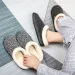 Black New Winter Suede Slippers Indoor Slipper Waterproof Home House Men Warm Velvet Fur Knitting Shoes_vogvips.com