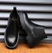 Men's Casual British-style Trendy High-top Leather Shoes, Business Retro Minimalist Leather Boots, Martin Boots, Slip-on Ankle Boots_vogvips.com