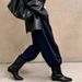Korean Style Square Toe Flat Mid-Calf Short Versatile Fashion Single Wide Tube Slim Riding Boots Women_vogvips.com