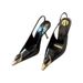Jewel Square Toe Stiletto Patent Leather High Heels Women's Retro Belt Buckle All-match Shallow Top Single-layer Shoes_vogvips.com