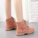 Women's Winter Faux Fur Lined Ankle Boots - Slip-Resistant PU Leather Casual Booties With Round Toe & Lace-Up Design_vogvips.com