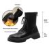 Women's Chunky Heel Round Toe Ankle Boots - Genuine Leather Lace-Up Combat Boots With Cushioned Insole, Slip-Resistant Sole For Winter Fall Spring_vogvips.com