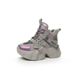 2026 New Fall Women's Chunky Dad Sneakers, 8cm Hidden Wedge Platform, Lace-Up Casual Fashion Shoes, Trendy Celebrity Style_vogvips.com