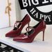 8366-6 Banquet Thin Shallow Mouth Waterproof Platform Lacquer Leather Pointed Cro Strap High Heel Single Women'_vogvips.com