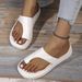 Korea New Round Head Flat Bottom Slippers For Women's Versatile Thick Sole Casual Beach Sandals_vogvips.com