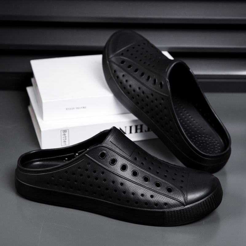 Me Slippers Wome Couple Breathable Summer Outside Street Beach Style Half-slippers Cover Toe No-slip Soft Light_vogvips.com