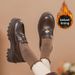 platform-soled Loafers, Velvet Small Leather Shoes, Women's Gold Coins, One Pedal_vogvips.com