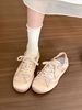Lan Cabinet Soft And Fluffy Girl's Bowknot White Sneakers Summer Lace-up Casual Agan Training Shoes For Women_vogvips.com