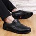 Large Size Men's Casual Leather Shoes Lace-up Casual Shoes Solid Color Men's Shoes_vogvips.com