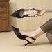Qianluhui Sweetheart Heir Fine Heel Pointed Toe French Satin Dress Shoes Sweet Style Bowknot Sandals_vogvips.com