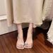 Summernew Arrival Silver Rhinestone Round Buckle Clip Toe Transparent Thick Heel Sandals Women's Outwear Square Toe High Heel Sandals_vogvips.com