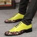 Pointed Toe Business Color Block Fashion Casual Leather Nightclub Men British Korean Style Hidden Heel Trendy Shoes_vogvips.com