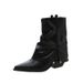 Chunky Heel Pointed Toe Booties Street Style Short Women's Shoes Spring Autumn 2024 Summer Brown Western Cowboy Boots_vogvips.com