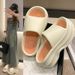 EVA Thick Soled 7cm Slippers For Women In Summer, Korean Version, Height Increasing, Poop Like, High-heeled, One-piece_vogvips.com