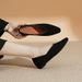 Pointed Toe Leopard Print Hidden Heel For Women, Autumn Winter Suede French Commuter Two-Way Flat Single Shoes, Loafers,_vogvips.com