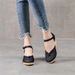 Women's Summer Breathable Wedge For Travel, Korean Style Export Pointed Toe High Heel Sandals With Buckle Strap_vogvips.com
