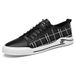 Men's Board Shoes Leather Patchwork Breathable Platform White Shoes British Plaid Casual Shoes Round Head_vogvips.com