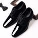 Men's formal business leather lightweight and trendy men's singles shoes, low cut British pointed wedding groom shoes_vogvips.com