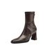 Sheepskin~French High Heel Slim Short For Women 2025 New Autumn Winter British Style Single Stretch Boots_vogvips.com