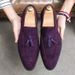 Large Size Business Formal Leather Spring Autumn New Suede Pointed Low-top Slip-on Tassel Casual Men's Shoes_vogvips.com