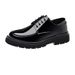 Black For Men Thick Sole Height Increasing Single Large Men's Business Formal Round Toe Leather Shoes Clearance Sale_vogvips.com