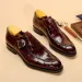 Retro Men Dress Shoes Business Loafers Slip On Pointed Toe Leather Shoes Party Formal Shoe Handmade Casual Men Shoes Plus Size48_vogvips.com