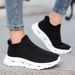 2025 New Plus Size Flyknit Couple Sports Shoe Covers, Socks, Women's Thick Soled One Foot Casual Shoes, Men's Shoes_vogvips.com