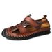 Cross-Border Spring New Sandals Handmade Stitching Export Casual Outdoor Breathable Men's Large Size Beach Shoes_vogvips.com