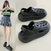 New Sandals For Women Thick Soled Baotou All Match Hole Shoes Comfortable Soft Soled Casual Half Slippers CH1601_vogvips.com