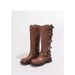 Melard Over-the-Knee Long For Women 2025 New Model Gold Belt Buckle Western Cowboy Riding Boots_vogvips.com