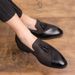 Euro Step Britih Style Pointed Toe Men' Brogue Leather Korean Verion Large Size Slip-On Buine Caual Hairtylit Trendy_vogvips.com