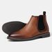 Men's British Chelsea Boots Fashion Distressed Leather Ankle Boots For Big Size, Comfortable & Stylish_vogvips.com