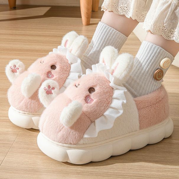 MTX High-end Winter Women, New Non-slip Warm Student Cute Cartoon Indoor Home Cotton Slippers With Heel For Men_vogvips.com