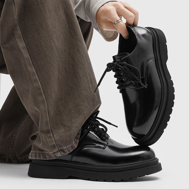 New Casual Business Leather Shoes For Men, Buckled Versatile Formal Wedding Shoes With Korean Design_vogvips.com