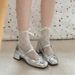 NEW French Silver Chunky Heel Mary Jane Shoes For Women With A Dress Style, Fairy-like Pearl Open-toe High Heels_vogvips.com