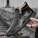 European Warm Series Spring New Martin Fashion Zipper Handmade Men's Large Size Slip-On Short Boots For Men_vogvips.com