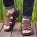 Loveontop Men's New Beach Shoes Cowhide Slippers Outdoor Non-slip Thick-soled Leather Sandals For Me_vogvips.com