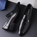 Euro Step 2025 Business Slip-On Men's Shoes Top Layer Cowhide Wenzhou Genuine Leather Loafers Trendy Versatile Height Increasing_vogvips.com